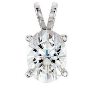1.5 ct Solitaire Oval Moissanite Pendant
